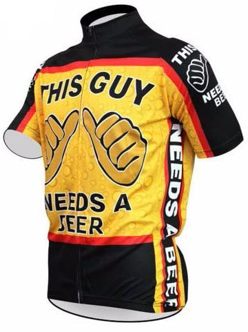 Ce Type a Besoin d'une Bière Maillot de Cyclisme