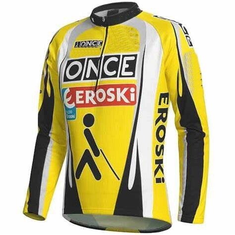 Maillot de cyclisme rétro ONCE-Eroski à manches longues (avec option polaire)