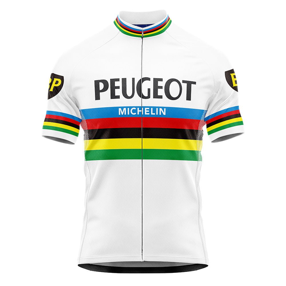 Maillot de cyclisme rétro Peugeot BP Michelin Champion du Monde