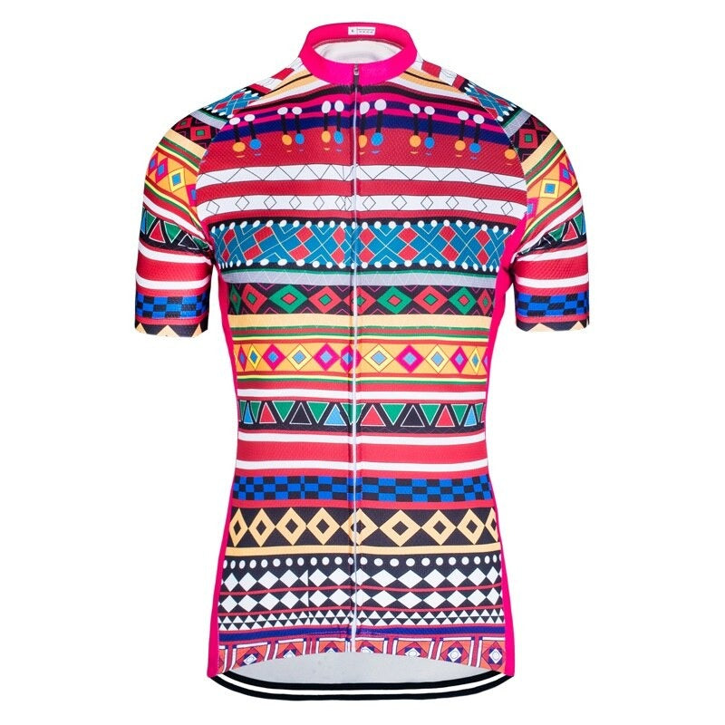 Maillot de cyclisme à motif coloré pour femmes