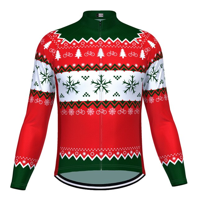 Maillot de Cyclisme Thème Pull de Noël (avec Doublure en Polaire)