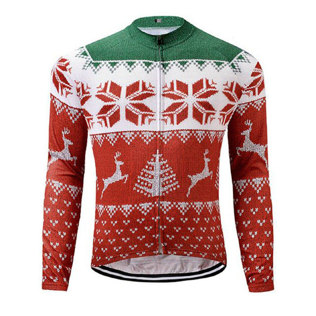 Maillot de Cyclisme Thème Pull de Noël (avec Doublure en Polaire)