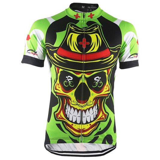 Maillot de cyclisme Crâne de Joker Vert