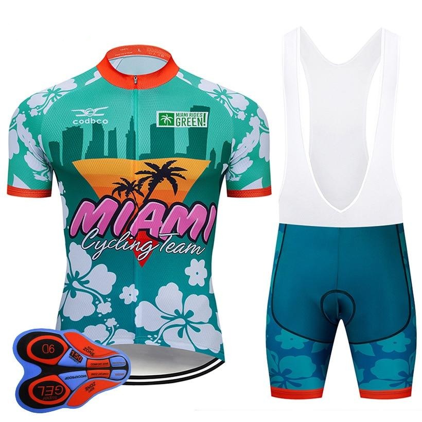 Ensemble de Maillot de Cyclisme Rétro de l'Équipe de Cyclisme de Miami