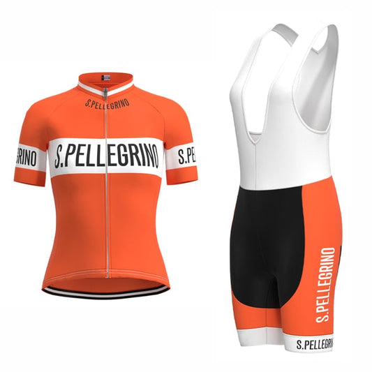 Ensemble Maillot de Cyclisme Rétro San Pellegrino pour Femmes