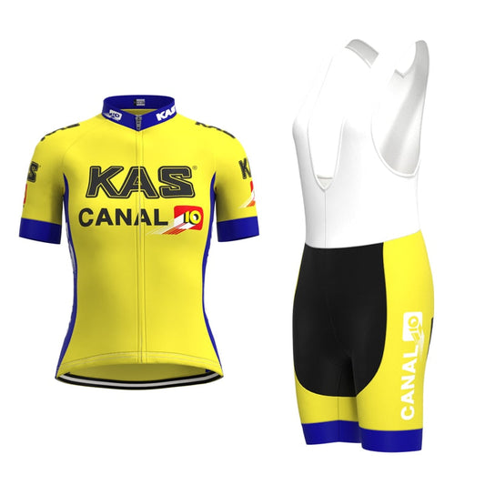 Ensemble de maillot de cyclisme rétro KAS Canal pour femmes