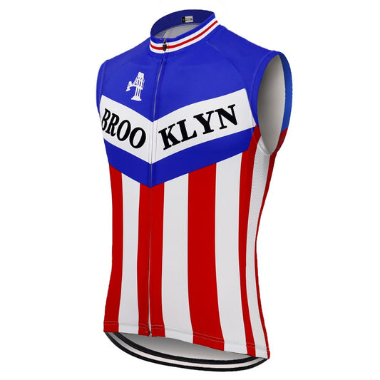 Gilet de Cyclisme Rétro Brooklyn Chewing Gum Bleu
