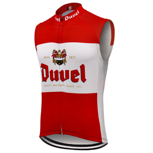Gilet de cyclisme rétro rouge Duvel Beer