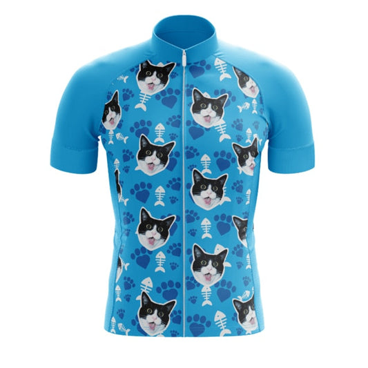 Maillot de Cyclisme Chats Bleus