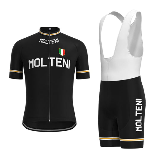 Ensemble de Maillot de Cyclisme Rétro Noir Molteni