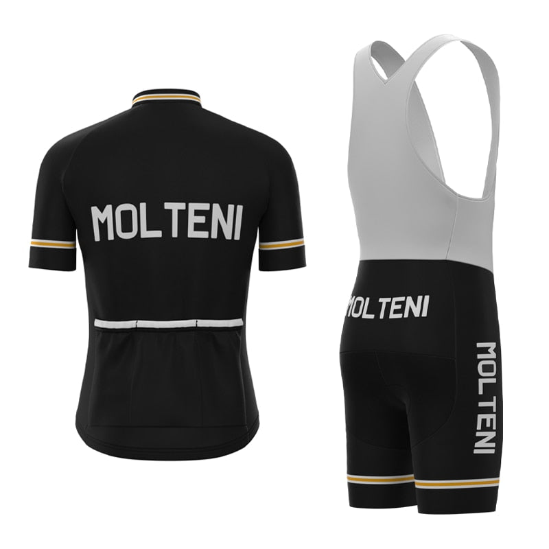Ensemble de Maillot de Cyclisme Rétro Noir Molteni
