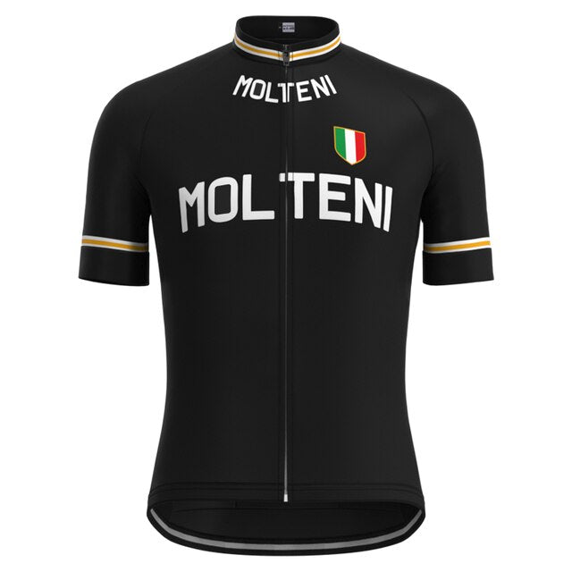 Ensemble de Maillot de Cyclisme Rétro Noir Molteni