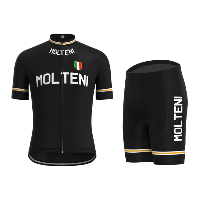 Ensemble de Maillot de Cyclisme Rétro Noir Molteni