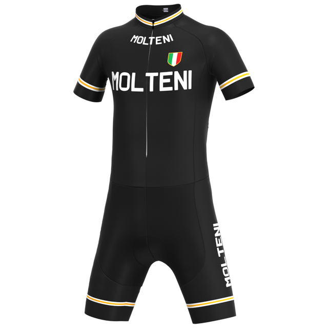 Ensemble de Maillot de Cyclisme Rétro Noir Molteni