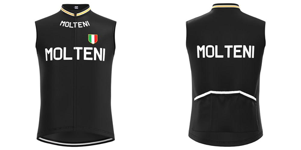 Ensemble de Maillot de Cyclisme Rétro Noir Molteni