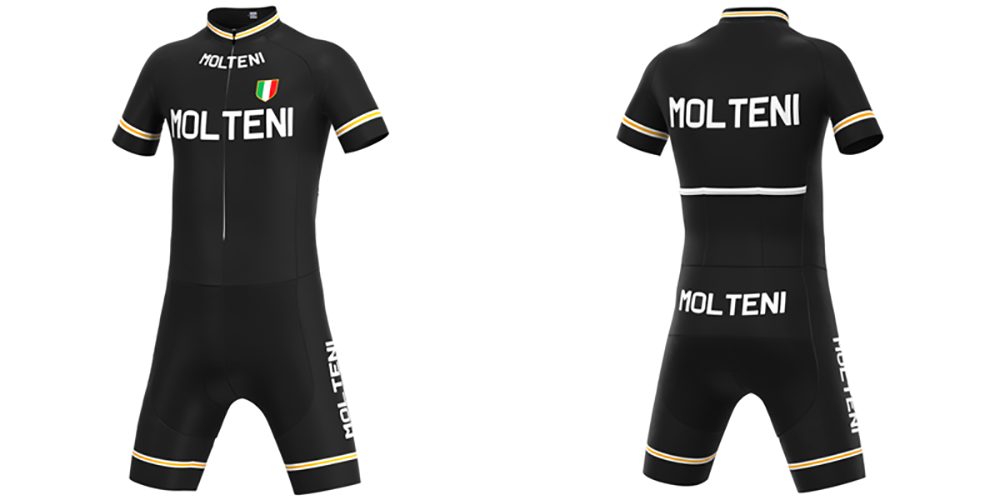 Ensemble de Maillot de Cyclisme Rétro Noir Molteni
