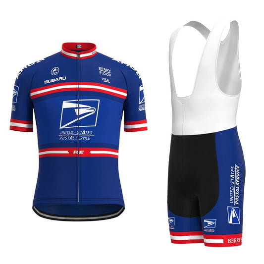 Ensemble Maillot de Cyclisme Professionnel à Manches Courtes de l'Équipe du Service Postal des États-Unis