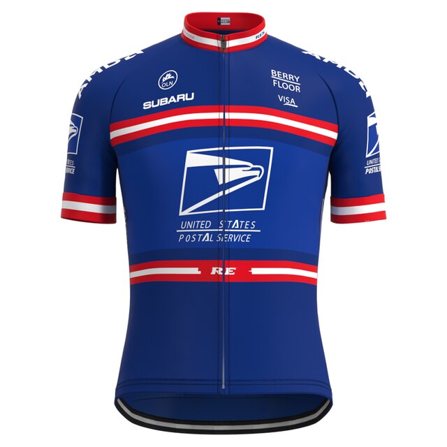 Ensemble Maillot de Cyclisme Professionnel à Manches Courtes de l'Équipe du Service Postal des États-Unis