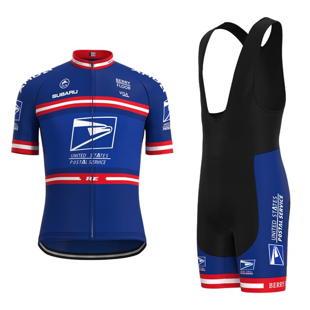 Ensemble Maillot de Cyclisme Professionnel à Manches Courtes de l'Équipe du Service Postal des États-Unis