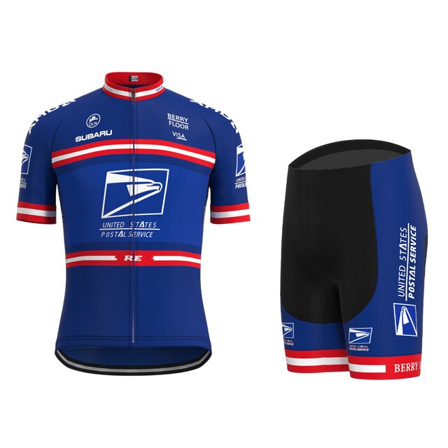 Ensemble Maillot de Cyclisme Professionnel à Manches Courtes de l'Équipe du Service Postal des États-Unis