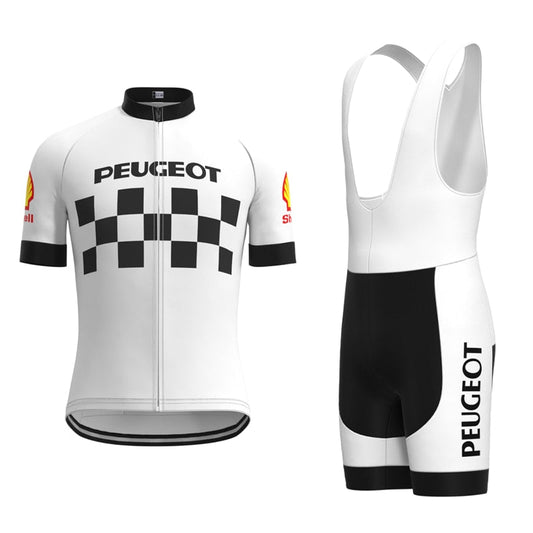 Ensemble de Maillot de Cyclisme Rétro Peugeot Classique des Années 1960