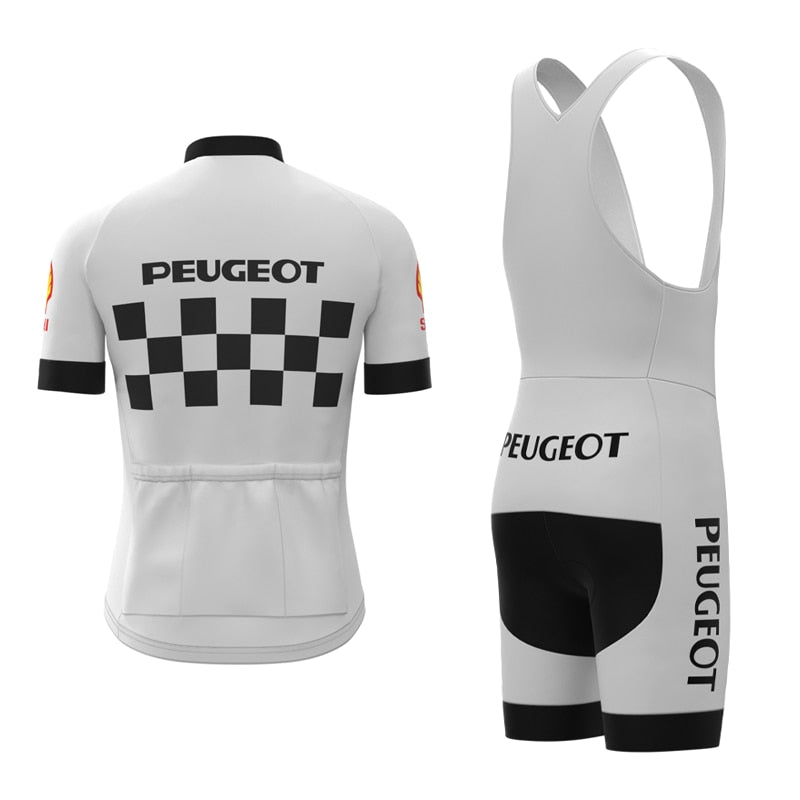 Ensemble de Maillot de Cyclisme Rétro Peugeot Classique des Années 1960