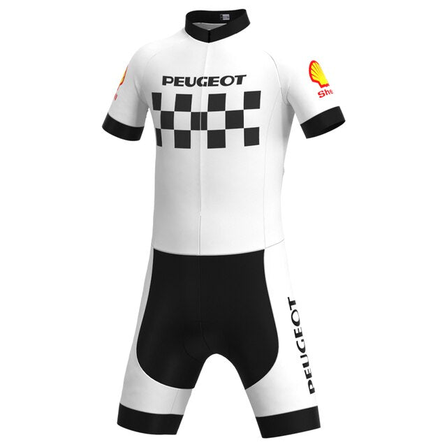 Ensemble de Maillot de Cyclisme Rétro Peugeot Classique des Années 1960
