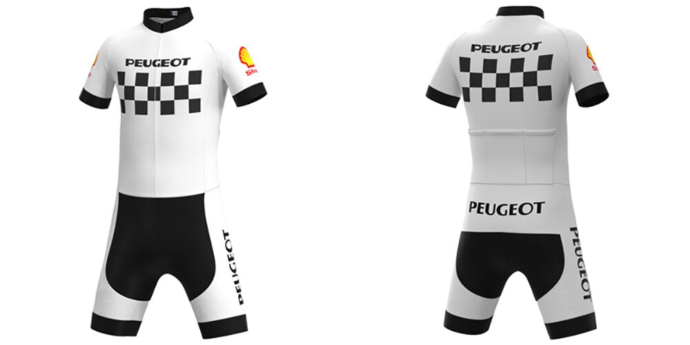 Ensemble de Maillot de Cyclisme Rétro Peugeot Classique des Années 1960