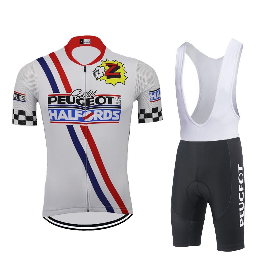 Ensemble de Maillot de Cyclisme Rétro Team Z Peugeot Halfords