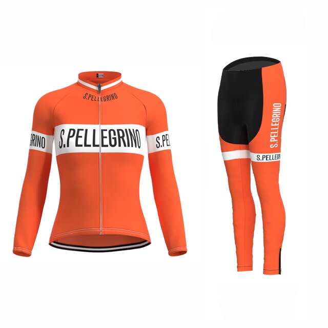 Ensemble de Maillot de Cyclisme Rétro San Pellegrino pour Femme