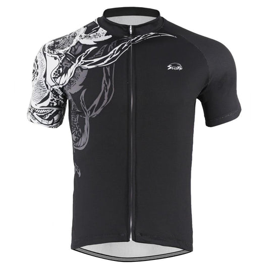 Maillot de Cyclisme à Motif Noir et Blanc