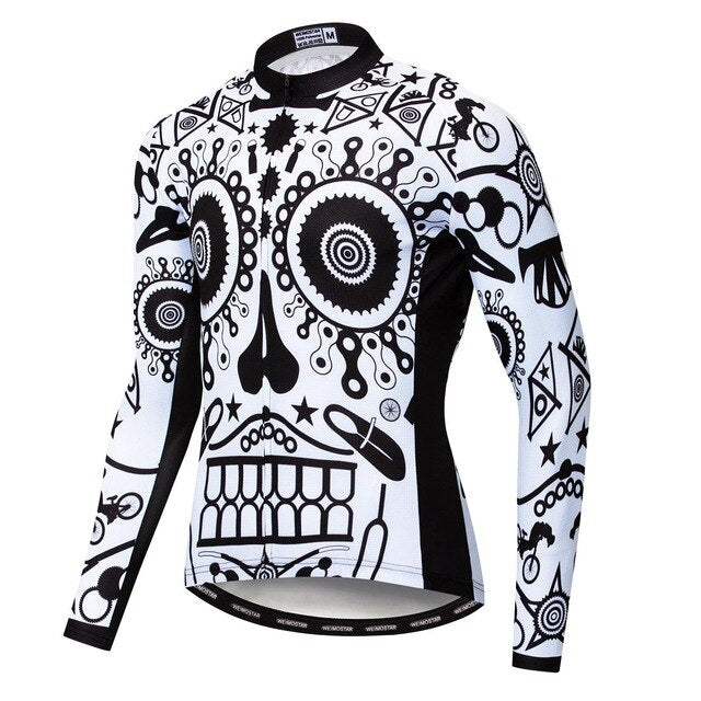Maillot de cyclisme à manches longues Skull Bike Parts