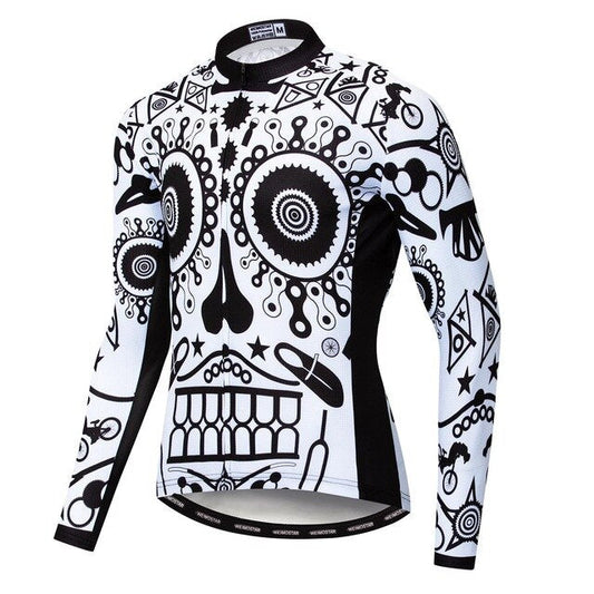Maillot de cyclisme à manches longues Skull Bike Parts