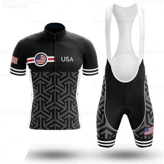 Ensemble de maillot de cyclisme à motif USA