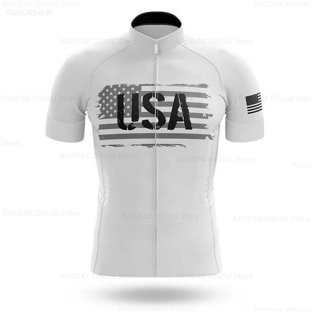 Maillot de Cyclisme Équipe USA Blanc