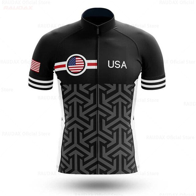 Maillot de Cyclisme Équipe USA à Motifs