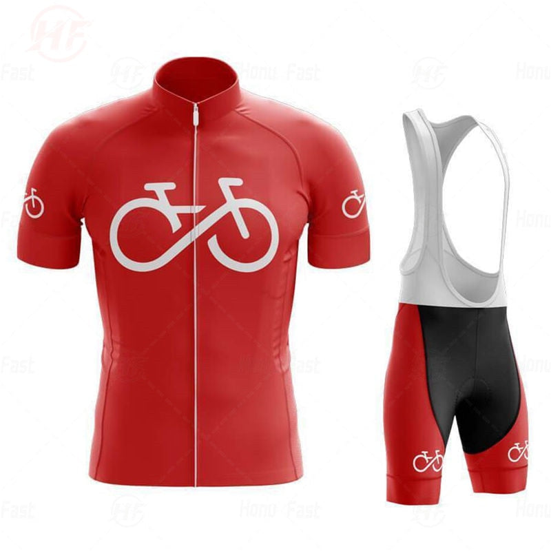 Ensemble de Maillot de Cyclisme Rouge avec Logo de Vélo