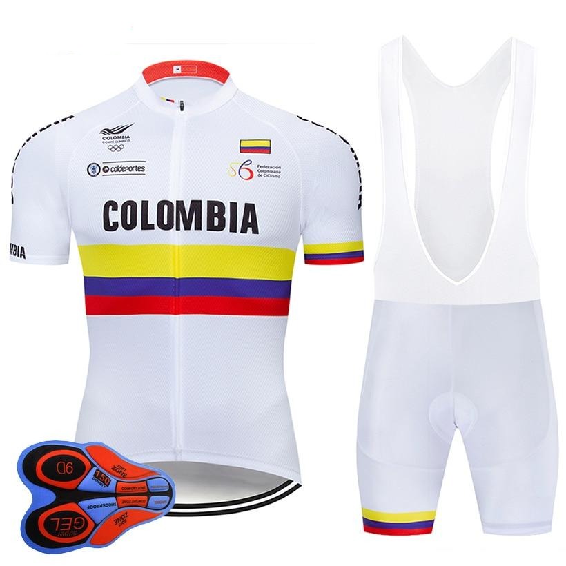 Ensemble de Maillot de Cyclisme Rétro de la Fédération Colombienne de Cyclisme