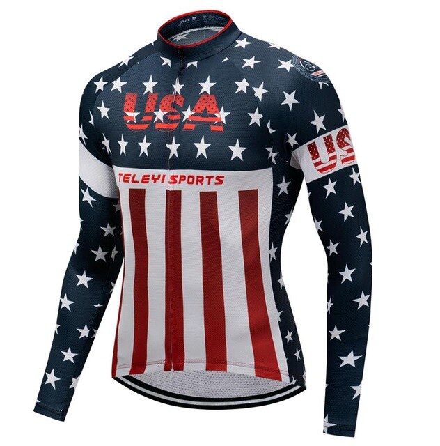 Maillot de cyclisme Étoiles et Rayures USA
