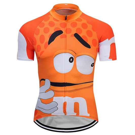Maillot de Cyclisme Orange M&Ms