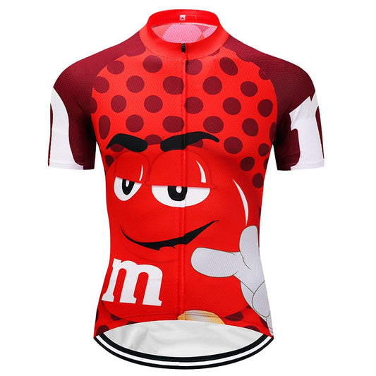 Maillot de cyclisme rouge M&Ms