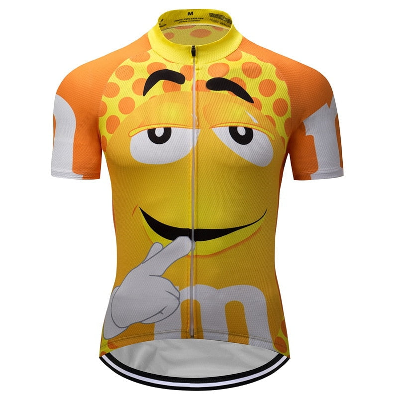 Maillot de Cyclisme Jaune M&Ms