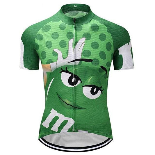 Maillot de cyclisme vert M&M's