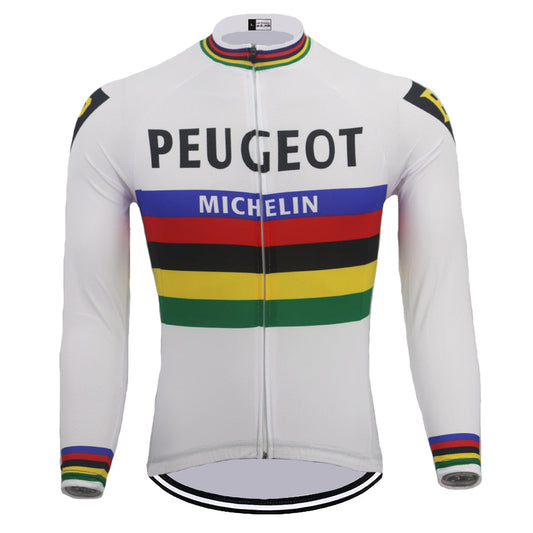 Maillot de cyclisme rétro Peugeot BP Michelin (avec option polaire)