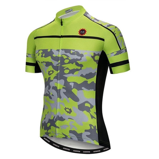 Maillot de Cyclisme Camouflage Vert