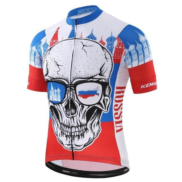 Maillot de cyclisme tête de mort Russie