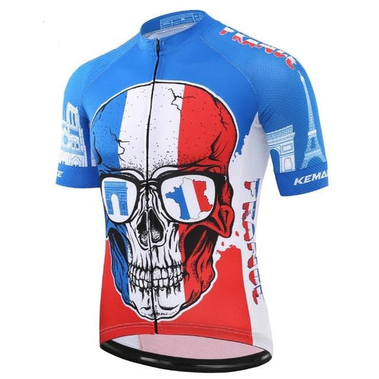 Maillot de Cyclisme France Crâne