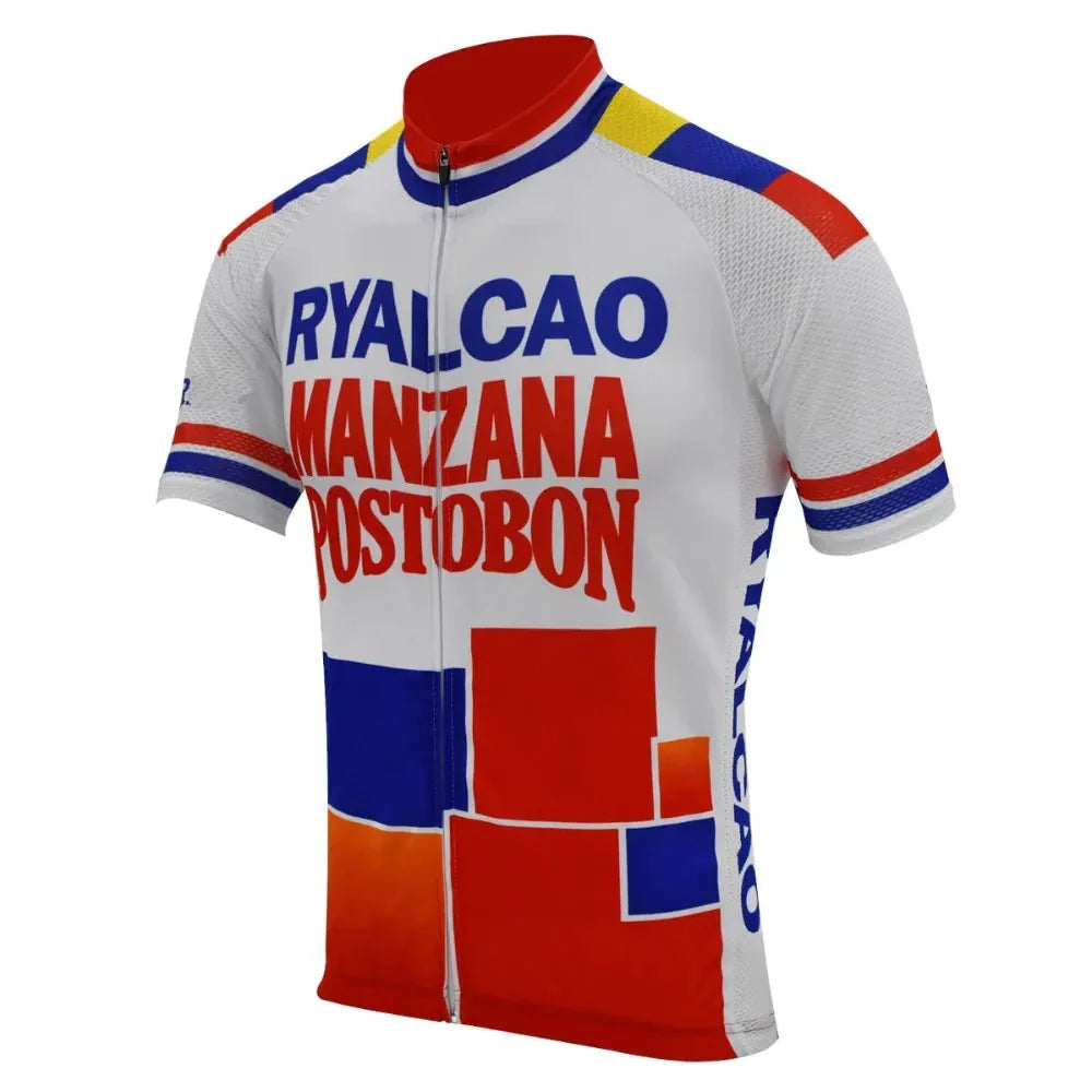 Maillot de cyclisme rétro Ryalcao Manzana Postobon