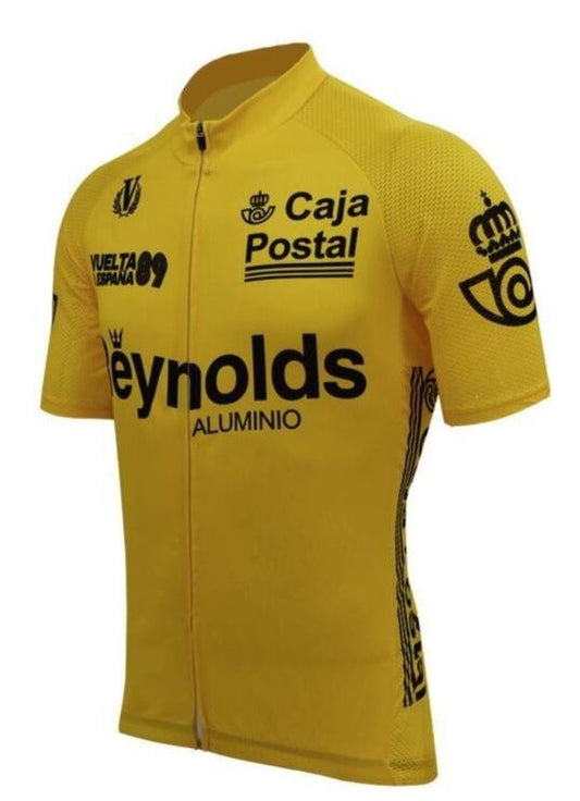 Maillot de cyclisme rétro en aluminium Reynolds jaune