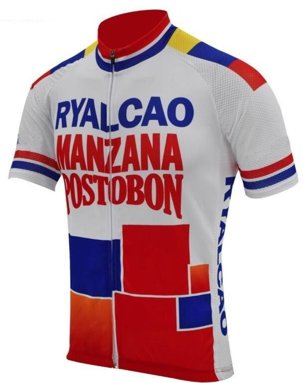 Maillot de Cyclisme Rétro Manzana Postobon